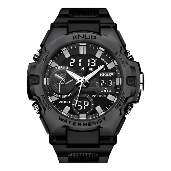 Relógio Masculino Knup SW-41 Digital e Analógico para Esporte, com Cronógrafo e Alarme