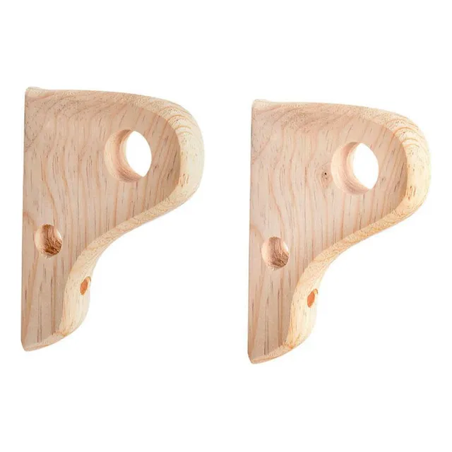 Ménsula Doble Para Cortineros Madera Pino 19.9x13.1cm 2pzas