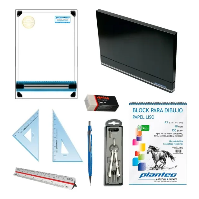 Kit Plantec Portatil Tablero A4 Arquitecto Tecnico Paralela