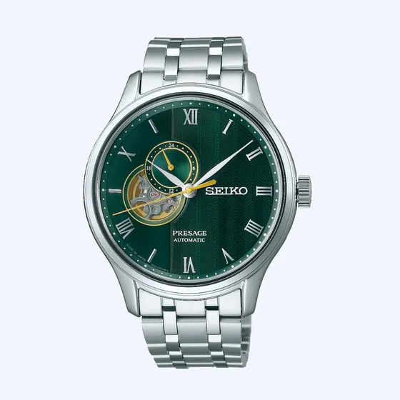 Seiko Presage Automatico Ssa463j1 Plateado Plateado Verde