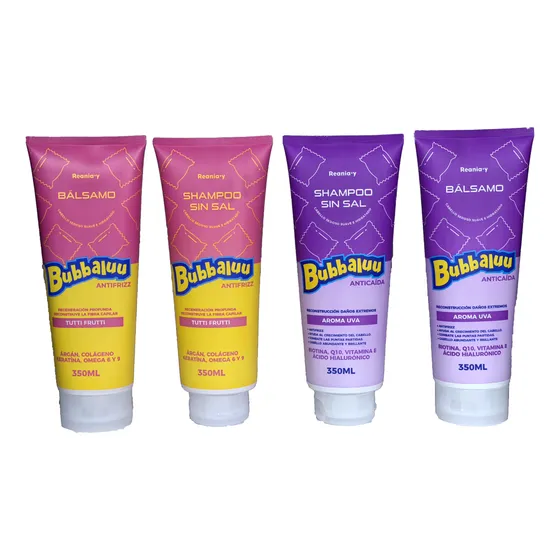 Kit X3 Shampoo O Acondicionador Bubbaluu