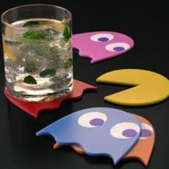 Apoya Vasos 12 Piezas Pac-man Posavasos Tazas Pacman Gamer