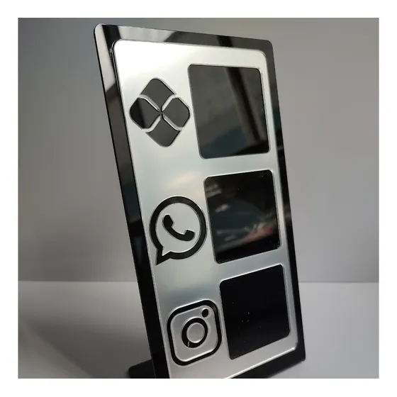 Placa Pix /whatsapp/instagram Em Acrilico Qrcode  