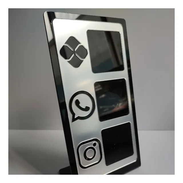 Placa Pix /whatsapp/instagram Em Acrilico Qrcode  