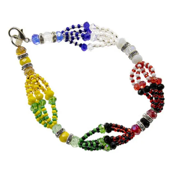 Pulsera 7 Potencias Orishas Santeria 6 Hilos Cristal Cortado