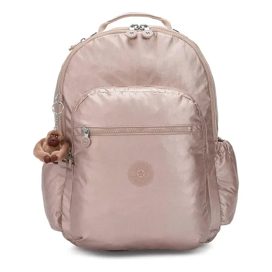 Mochila Kipling Seoul Quartz de color rosa metalizado