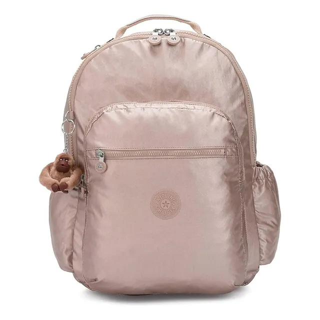 Mochila Kipling Seoul Quartz de color rosa metalizado