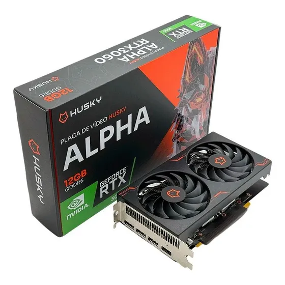 Placa De Vídeo Husky Alpha Rtx 3060 12gb Gddr6 Dual Fan