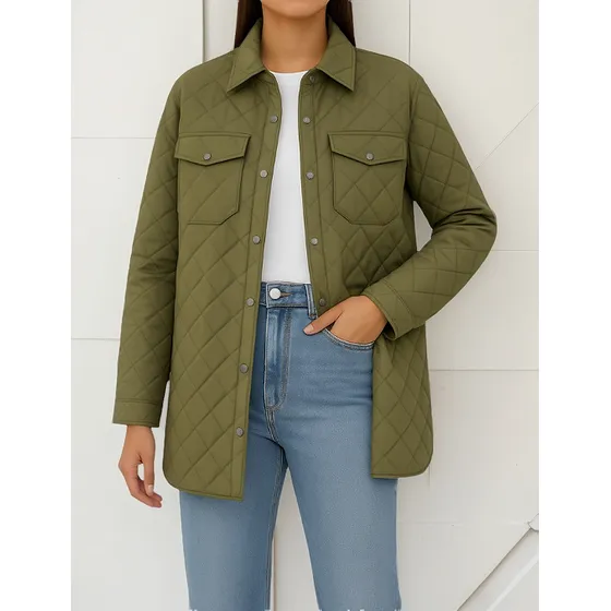 Campera Capitoneada Mujer Abrigo Largo Dama Chaqueta Tapado