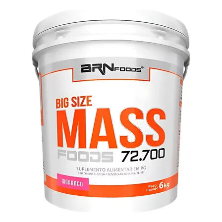 Hipercalórico Massa - Balde 6kg - Br Nutrition Foods Sabor Morango