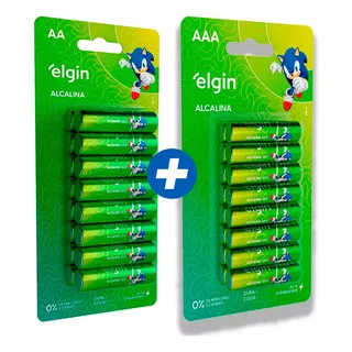 Kit 32 Pilhas Elgin Alcalina 16 Aa Comum 16 Aaa Palito Kit 32 Pilhas Elgin Alcalina 16 Aa Comum 16 Aaa Palito