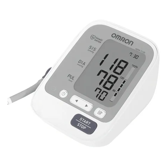 Monitor de presión arterial digital de brazo automático Omron HEM-7130 blanco