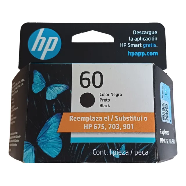 Tinta Hp 60 Negra Original 4,5 Ml Cc640wl C4600 - F4400