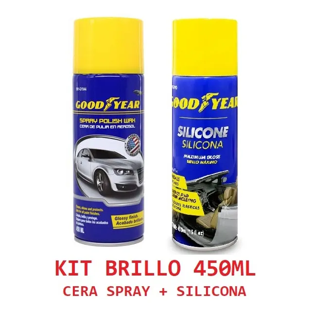 Kit Brillo Total Cera Spray 450ml + Silicon 450mlgoodyear