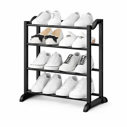Organizador Zapatero Lbs Zapatillas Botinero Estantes Desarmable Todo Negro Aluminio