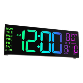 Reloj De Pared Digital Grande De 16 Con Control Remoto Rgb Reloj De Pared Digital Grande De 16 Con Control Remoto Rgb