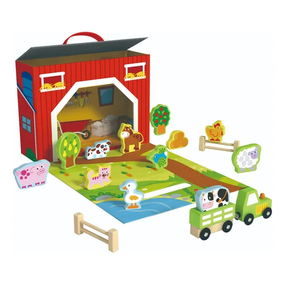 Juego De Madera Interactivo Tooky Toy Montessori Mod Granja