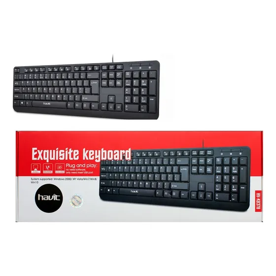 Teclado Para Pc Exquisite Keyboard Hv-kb378 Ligero Usb Nuevo