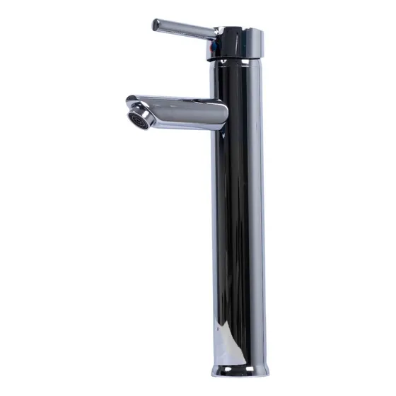 Canilla Pico Corto Alta Plateada Griferia Monocomando Baño Plateado Green Deco