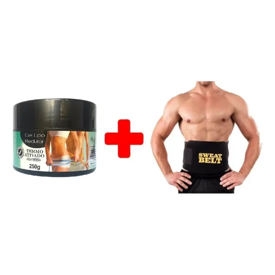 Cinta Redutora Queima Gordura Cross Fit + Gel Lipo Redutor 
