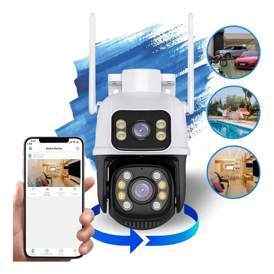 Câmera De Segurança Infravermelho Wi-fi Smart A28b Dupla Lente Ip Prova D´agua