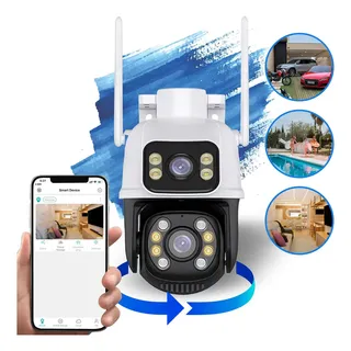 Câmera De Segurança Infravermelho Wi-fi Smart A28b Dupla Lente Ip Prova D´agua