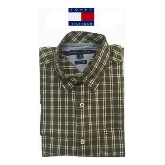 Camisa Tommy Hilfiger Verde (manga Larga) Talla S Original 