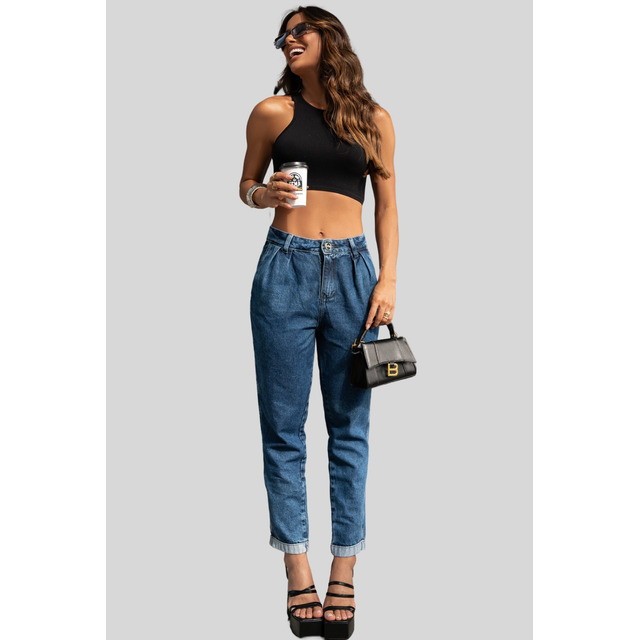 Calça Mom Modeladora Premium Cós Alto Encantadora Calça Mom Modeladora Premium Cós Alto Encantadora