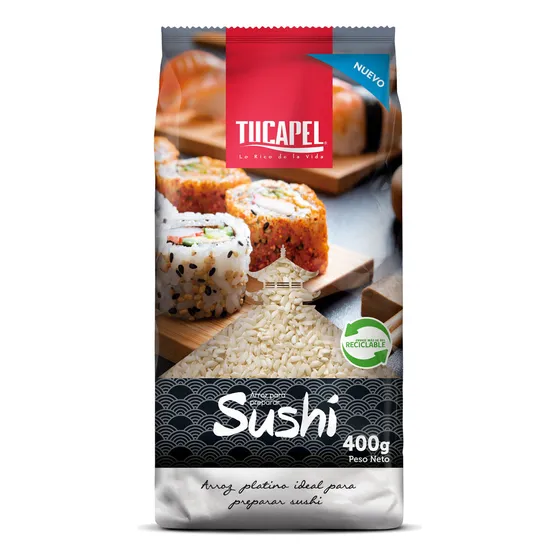 Arroz Tucapel Para Sushi Bolsa 400 Gr