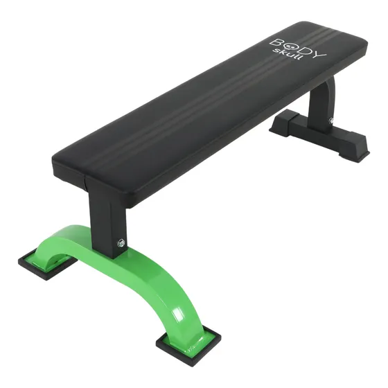Banco Plano Pesas Press Gym Apto 200 Kg Verde Body Skull