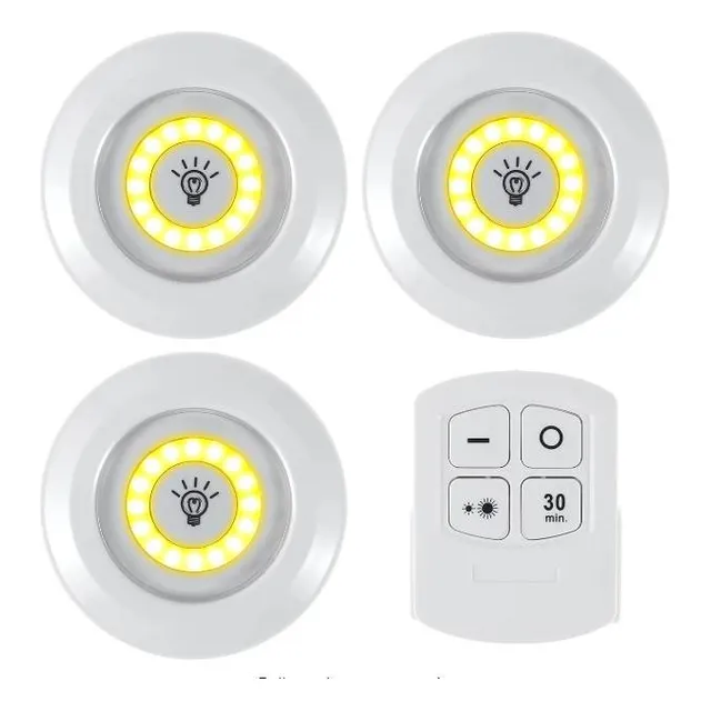 Kit 3 Luces Led A Pila 3*aaa Con Adhesivo Para Hogar