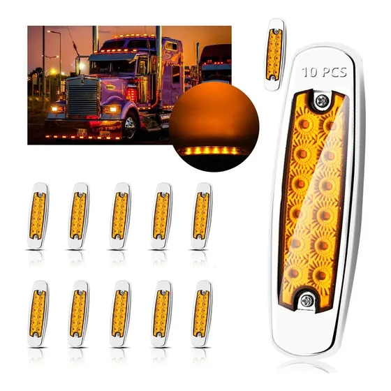 10pzs Luces De Laterales 12v 12 Led Para Remolque/camión