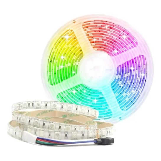 Cinta Luces Led Carrete Tira 5 Metros Rbg 5050 Luz Control