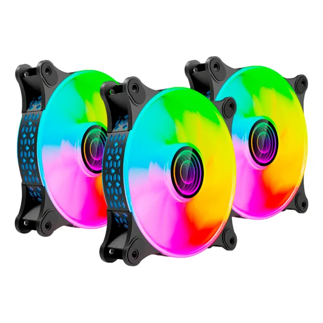 Ventilador Naceb Na-0962 Rgb 120mm 1100rpm Negro 3 Piezas Rgb