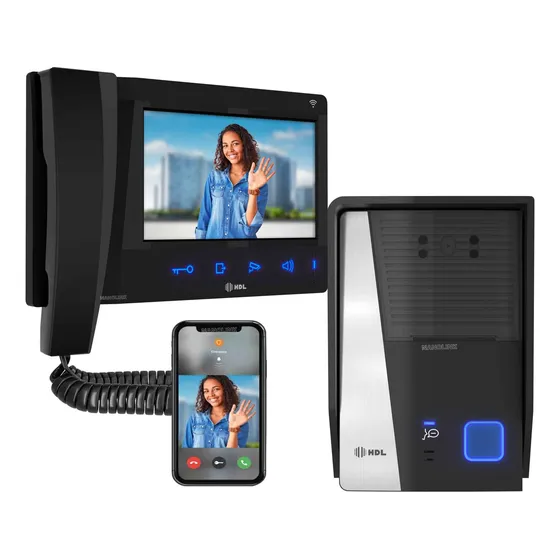 Interfone C/video Hdl Connect Wifi App Celular Tela 7  Touch