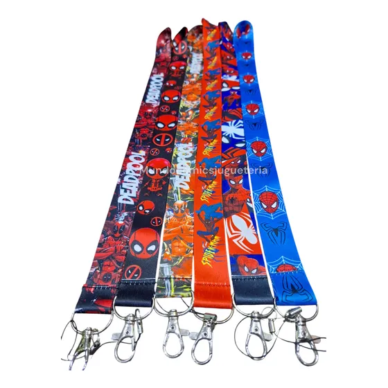 Llaveros Lanyards De Marvel Spiderman Y Deadpool