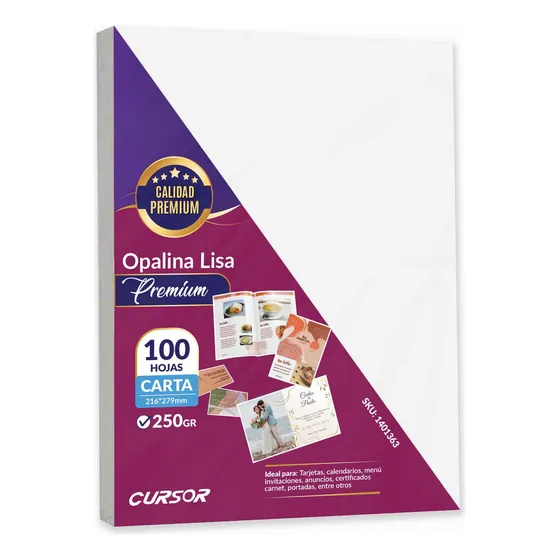 Opalina Lisa Extra Blanca Premium 250 G Carta 100 H Cursor