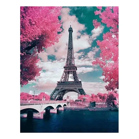 Kit De Pintura De Diamante Torre Eiffel 40x30 Diamond Paint Zinker