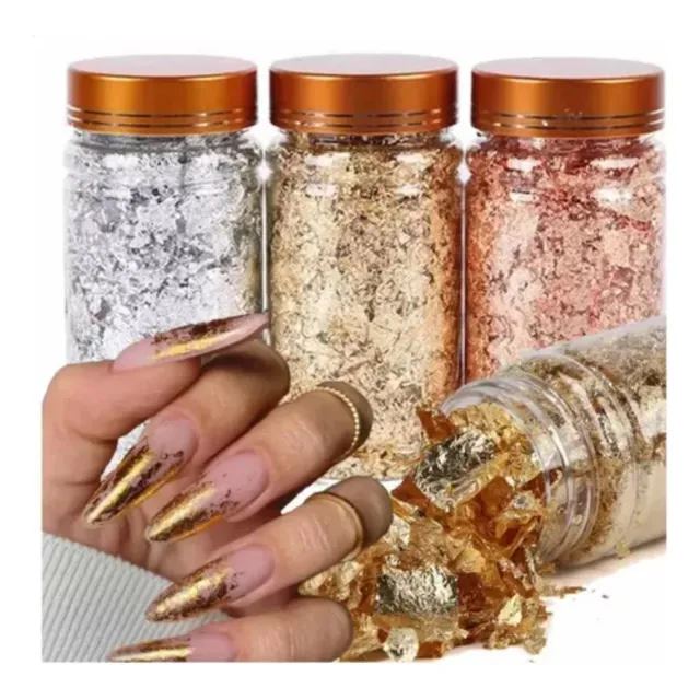 Hoja Oro Plata Cobre Decoracion Uñas Lamina Arte Manicure