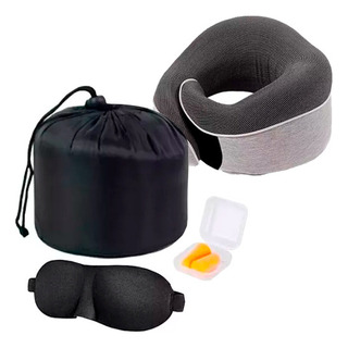 Cojín De Cuello Para Viaje Memory Foam Cómodo Kit 4pz Cojín De Cuello Para Viaje Memory Foam Cómodo Kit 4pz