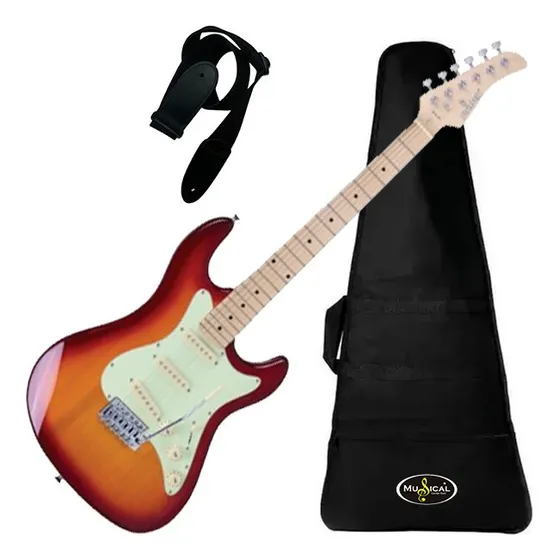 Guitarra Stratocaster Strinberg Sts100 Kit Capa Luxo+correia