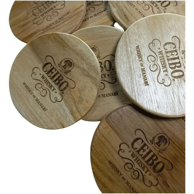 Kit 12 Portavasos O Posavasos De Mdf Madera Personalizados