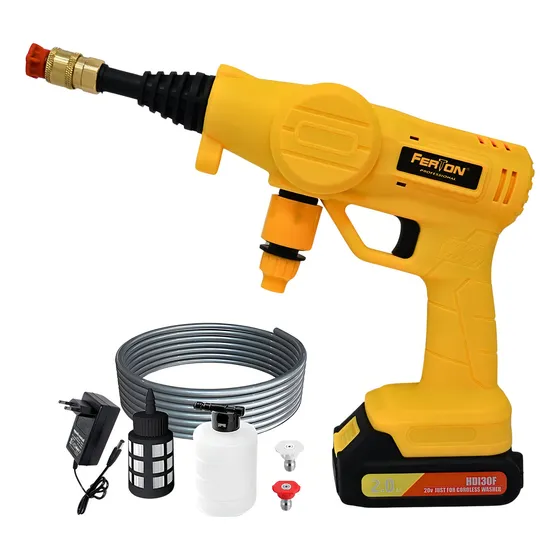 Hidrolavadora Inalámbrica 20v Alta Presión Ferton Pro Color Amarillo Frecuencia 60