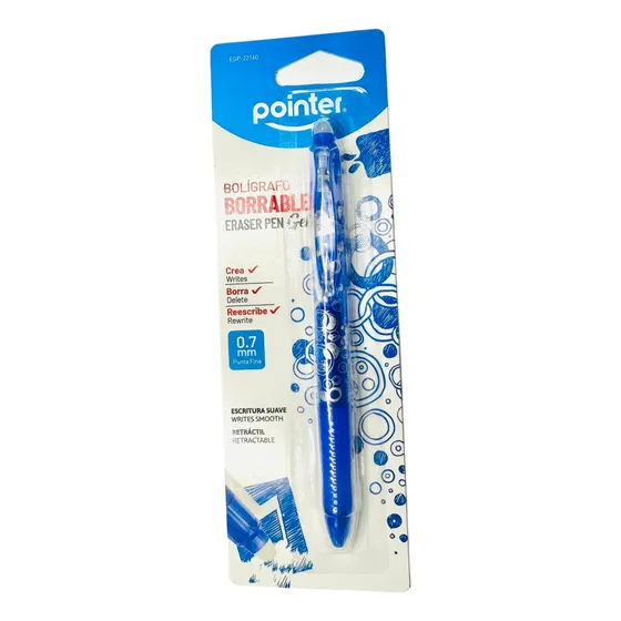 Bolígrafos Borrables Azul. 2 Pack Pointer