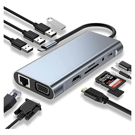 11en 1 Adaptador Multipuerto Hub Tipo C Para Macbook Pro/air