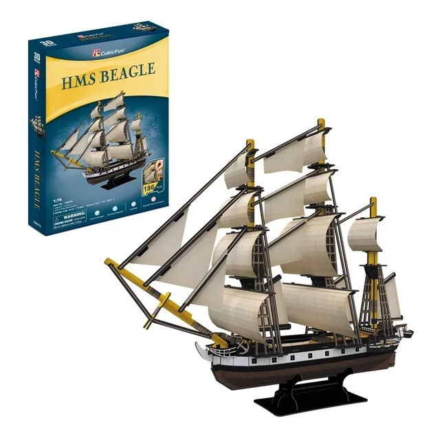 Puzzle 3d Barco Armable Hms Beagle Inglaterra 186pcs
