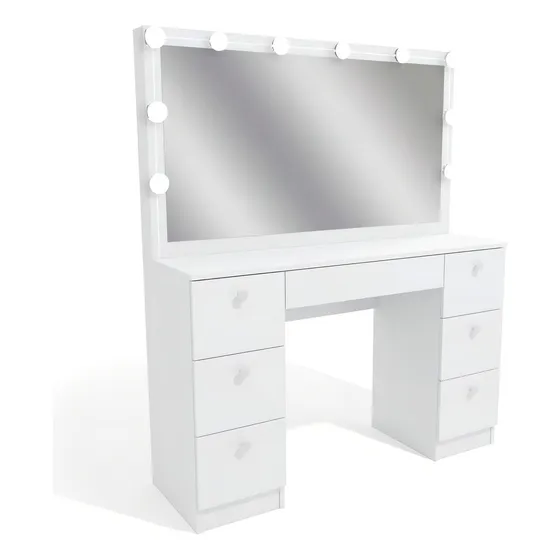 Penteadeira Ditália Pe80 com Kit Luz Branco Cor Branco