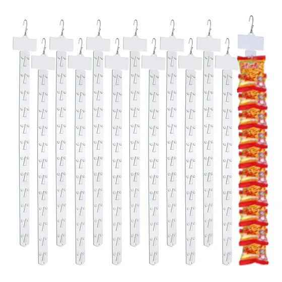 Tira De Impulso Plastica Exhibidor Y Gancho Metalico 100 Kit