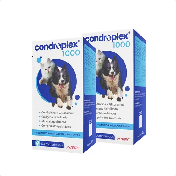 Kit 2 Condroplex 1000 Suplemento Avert 60 Comprimidos 