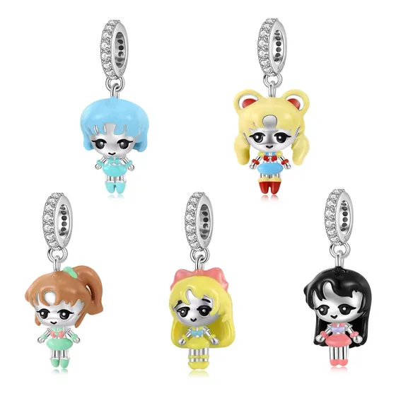 Charm 100% Plata S925 Sailor Moon Dije Sailor Scouts